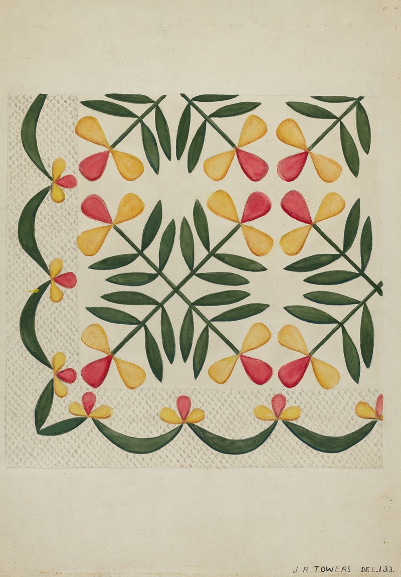 John R. Towers - Applique Coverlet