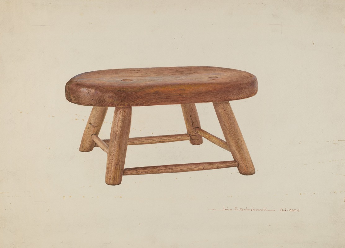 John Swientochowski - Pennsylvania Dutch Bed Stool