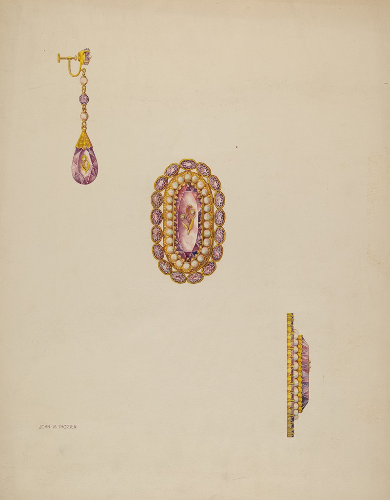 John Thorsen - Brooch and Earrings