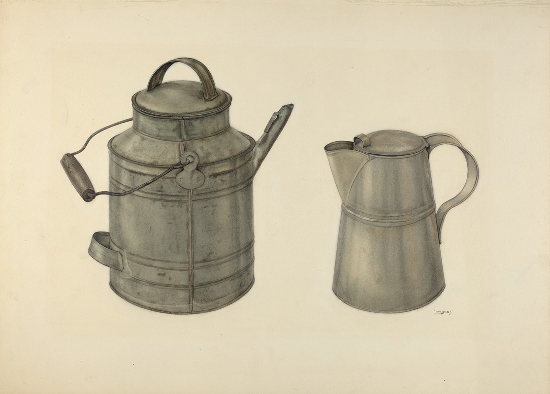 John Wilkes - Zoar Tin Coffee Pot and Pail