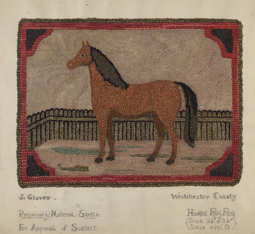 Joseph Glover - Hooked Rug with Horse