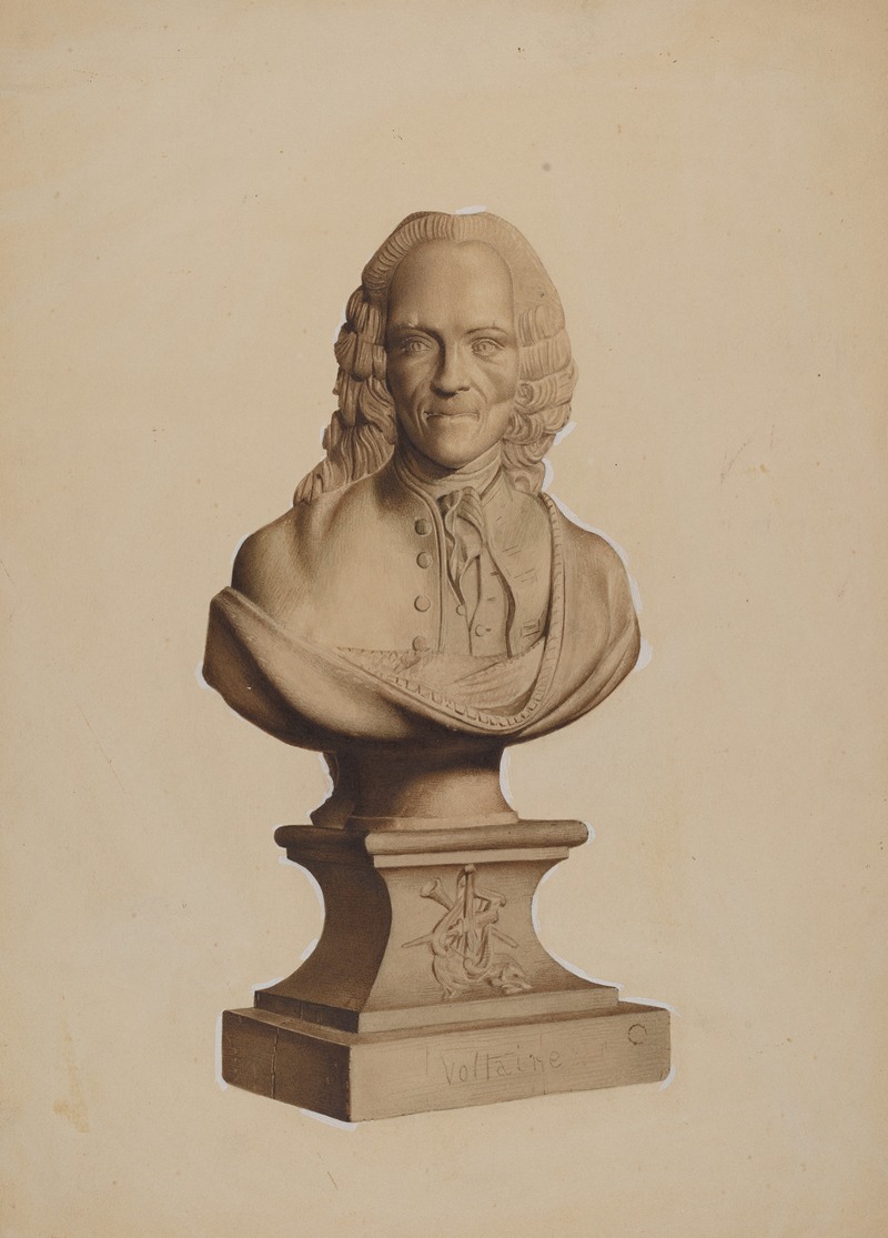 Joseph Goldberg - Carved Bust of Voltaire