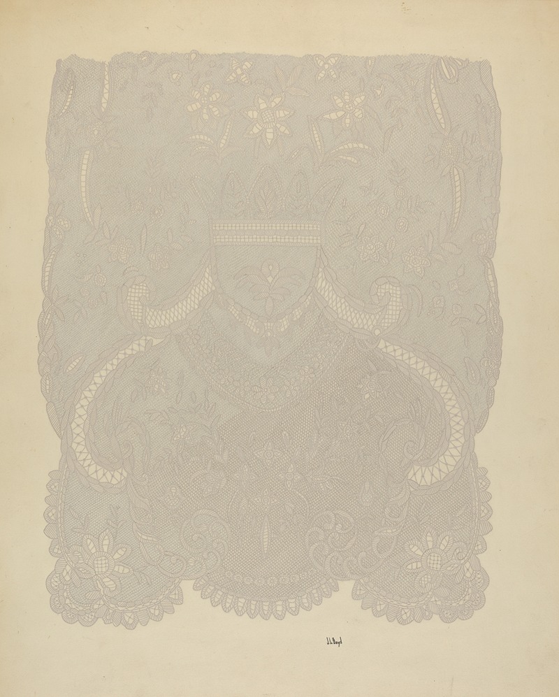 Joseph L. Boyd - Lace Wedding Veil (Section of)