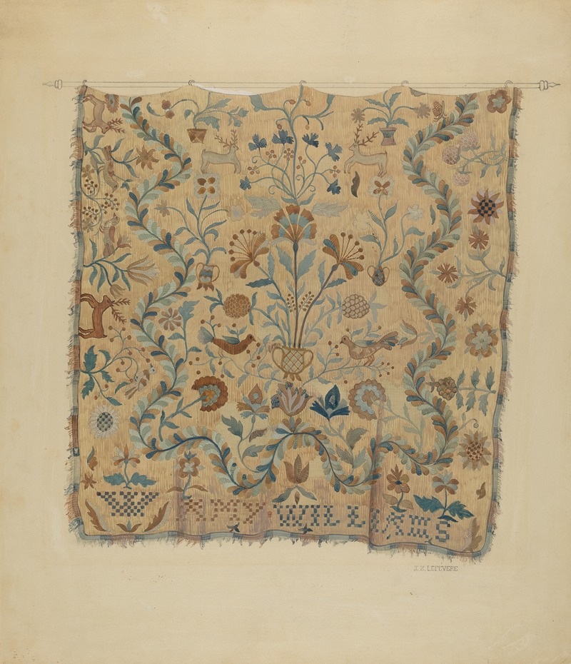 Jules Lefevere - Embroidered Coverlet