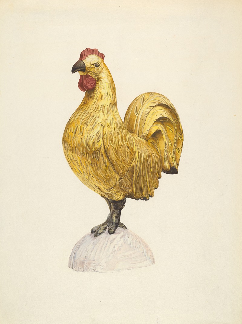 Karl J. Hentz - Gilded Wooden Rooster