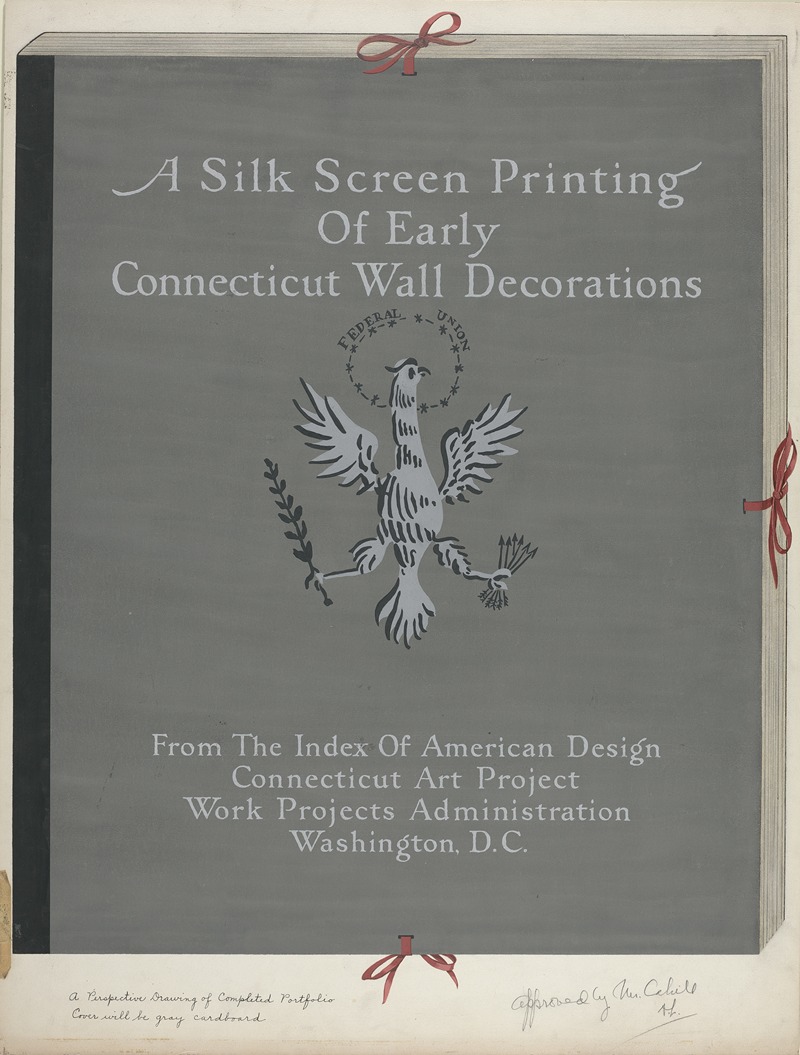 Lawrence Flynn - A Silk Screen Printing of Early Connecticut Wall Decorations, Portfolio Cover