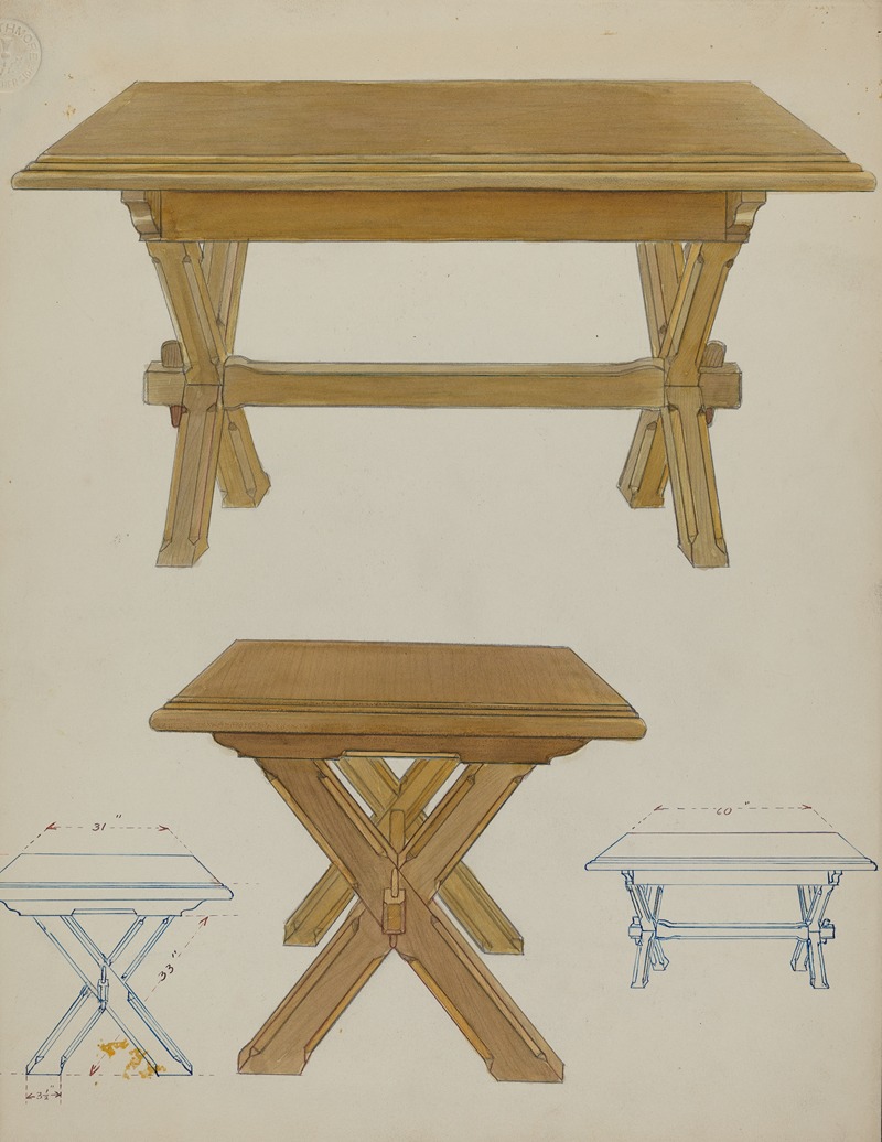 Lawrence Porth - Pa. German Trestle Table