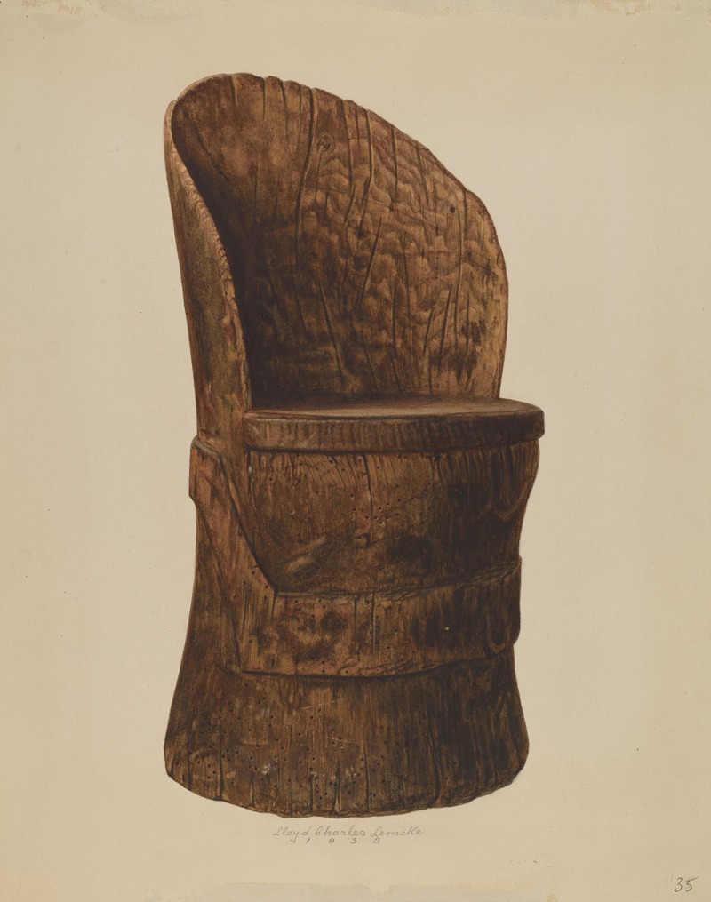 Lloyd Charles Lemcke - Wooden Log Chair