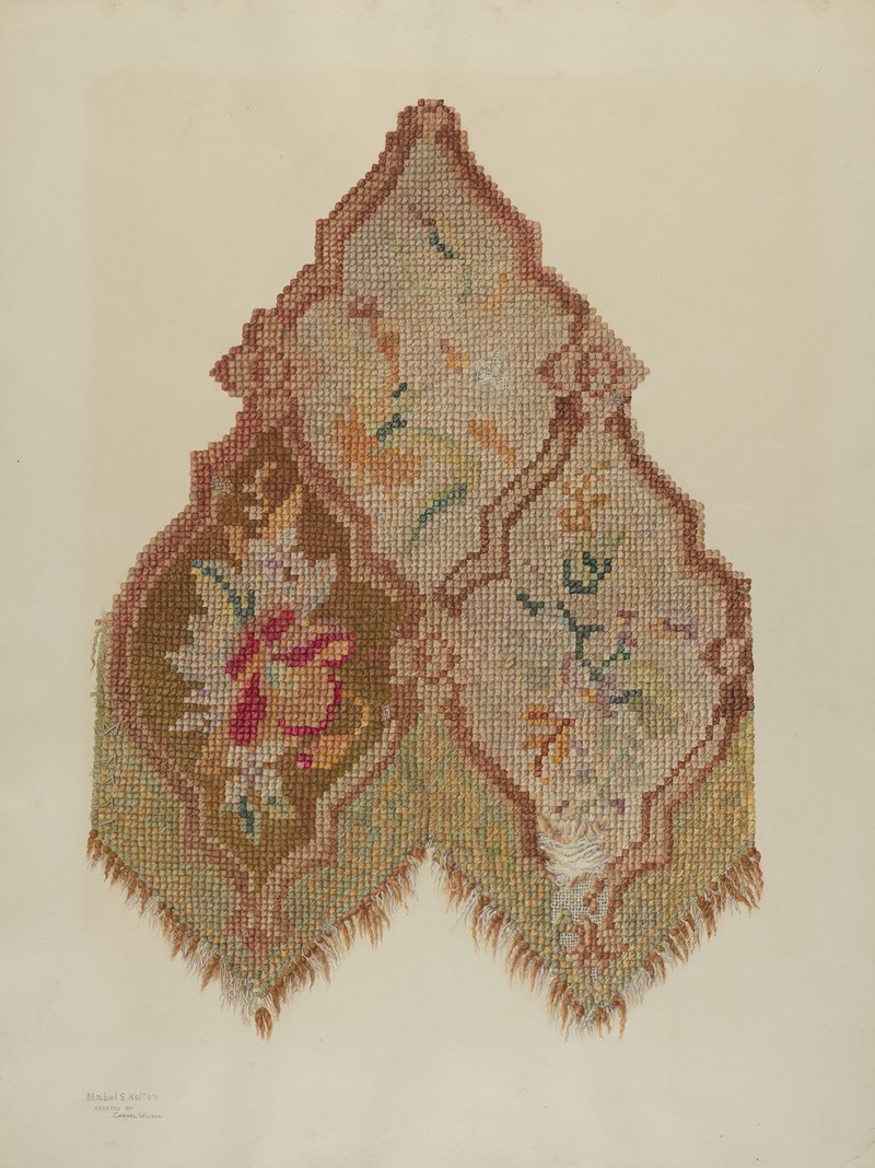 Mabel S. Kelton - Embroidered Table Scarf