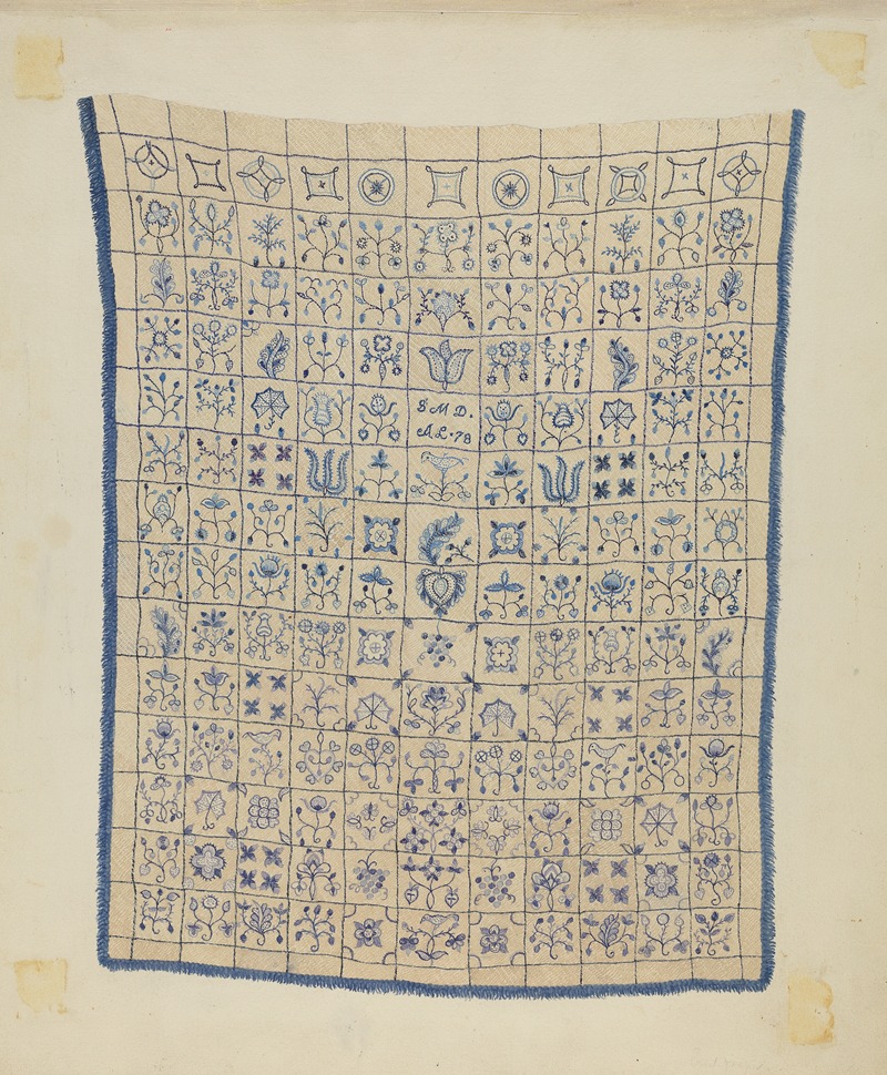 Mae A. Clarke - Embroidered Coverlet