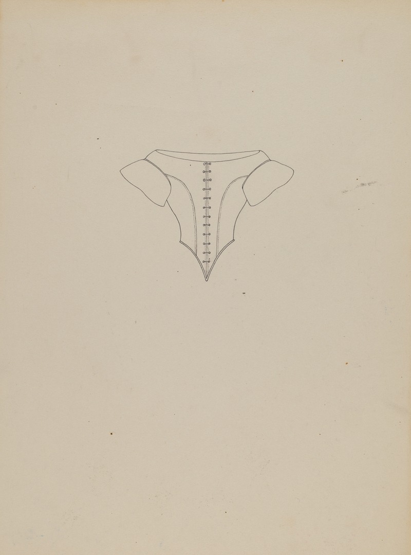 Mae A. Clarke - Evening Bodice, Line Drawing