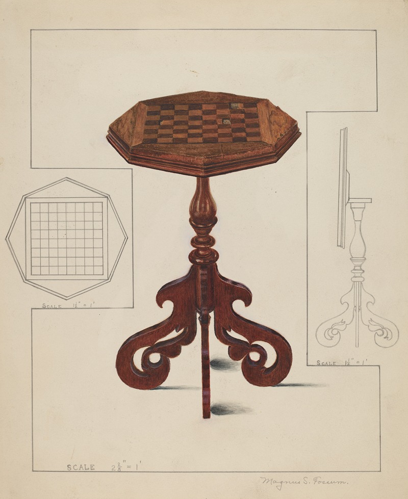 Magnus S. Fossum - Checker-board Table-tilt Top