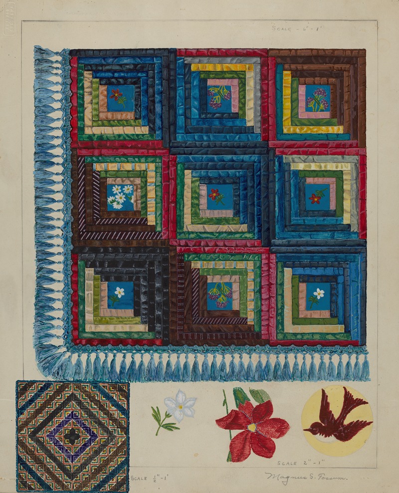 Magnus S. Fossum - Quilt – Log Cabin Pattern