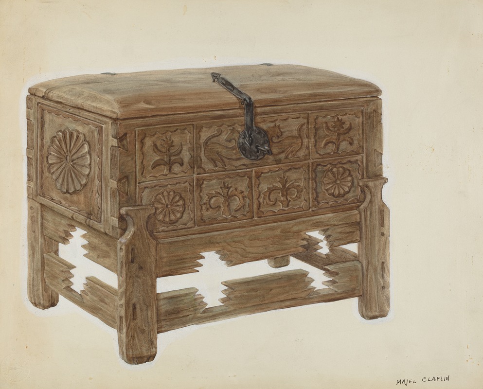 Majel G. Claflin - Casa en Mesita or Chest on Stand