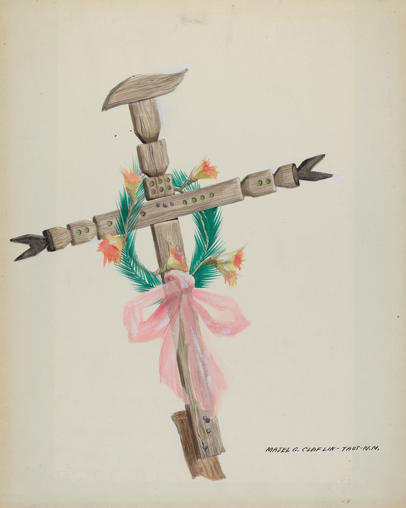 Majel G. Claflin - Carved Cross – Grave