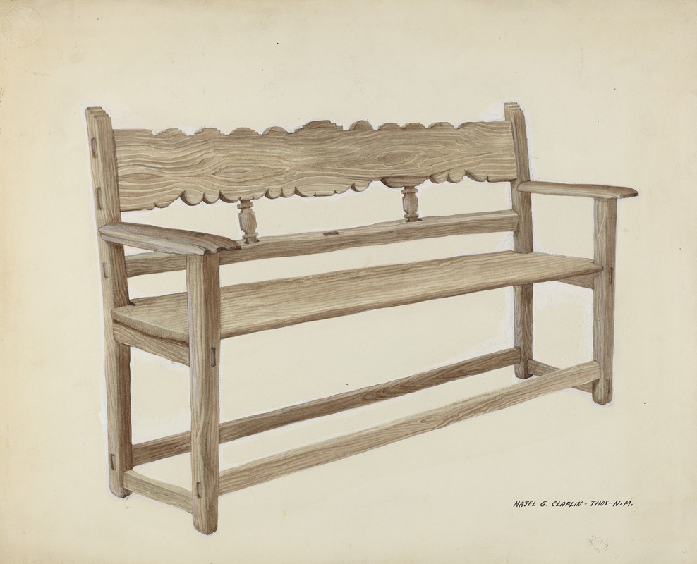 Majel G. Claflin - Church Bench – Wooden