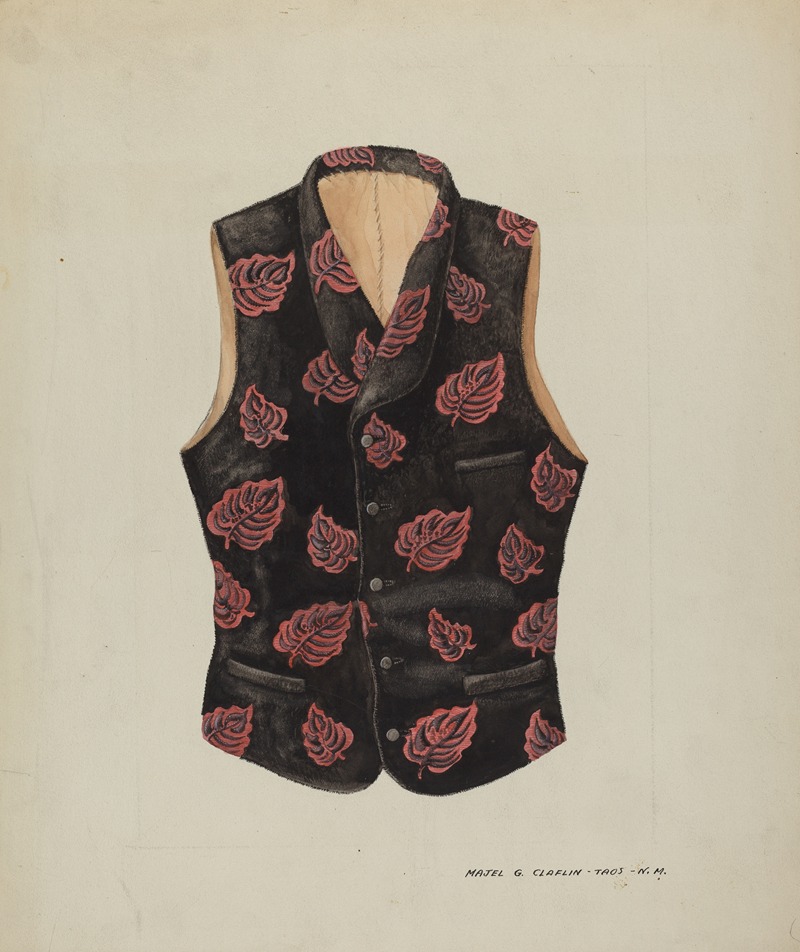 Majel G. Claflin - Embroidered Velvet Vest