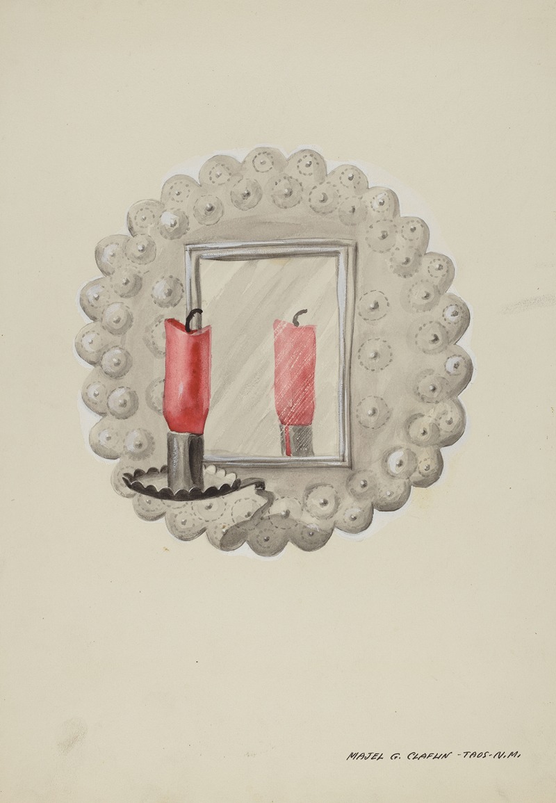 Majel G. Claflin - Tin-Mirror Candle Sconce