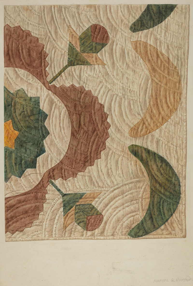 Manuel G. Runyan - Applique and Quilted Coverlet