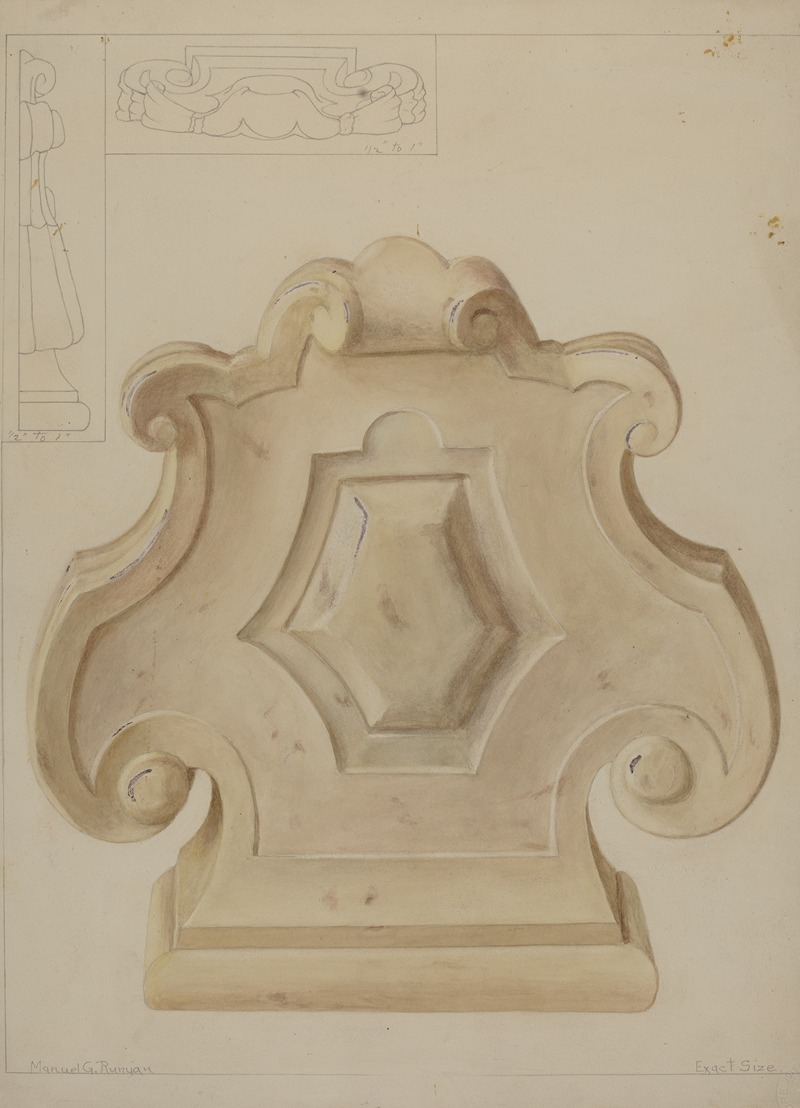 Manuel G. Runyan - Marble Ornament (from top of mantelpiece)