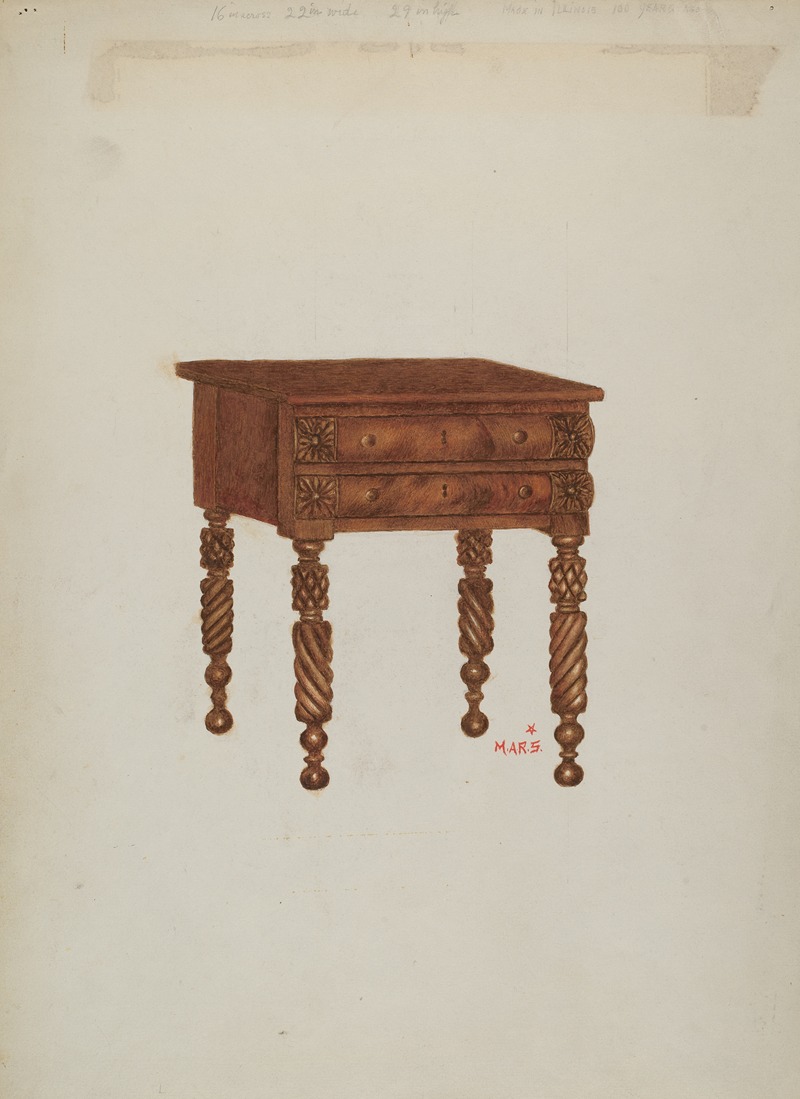 Margaret Stottlemeyer - Mahogany Stand with Two Drawers