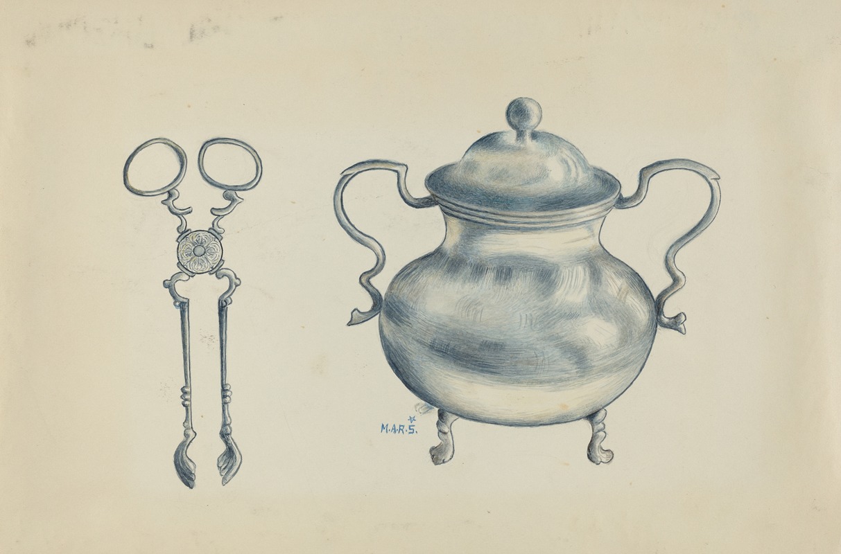 Margaret Stottlemeyer - Silver Sugar Bowl and Tongs