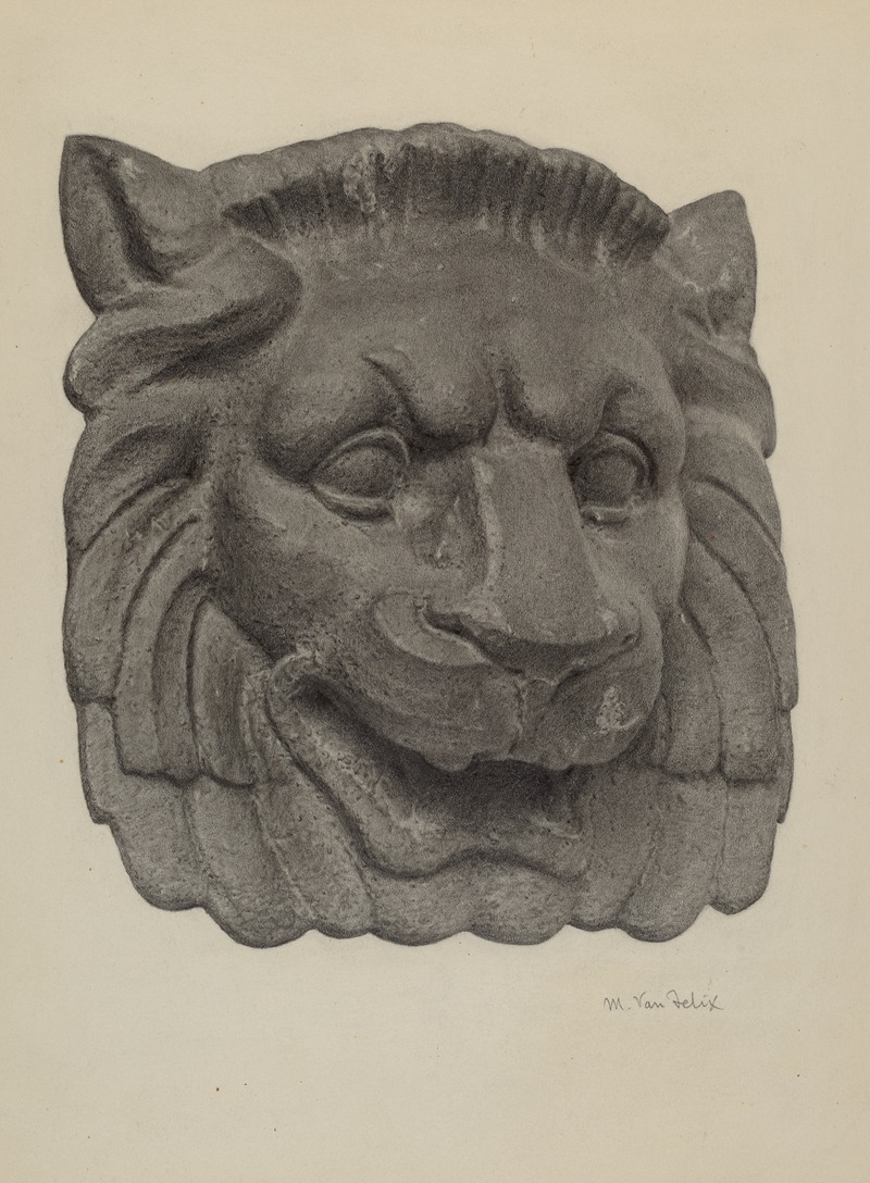 Maurice Van Felix - Muzzle of a Lion (one of pair)