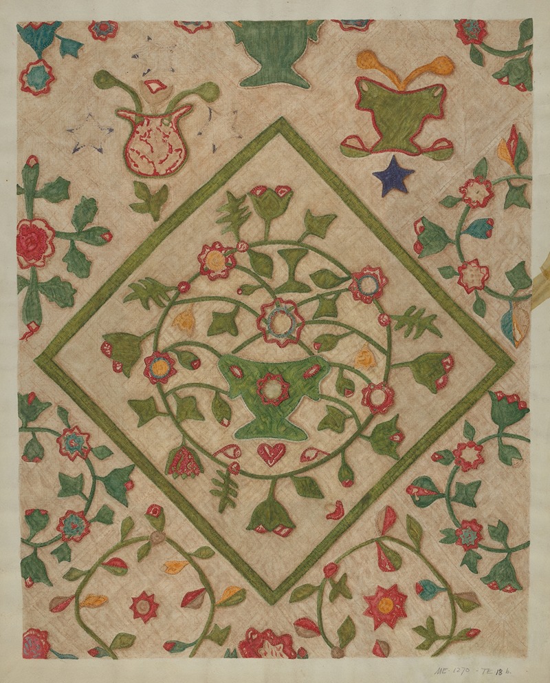 Mildred E. Bent - Applique Quilt