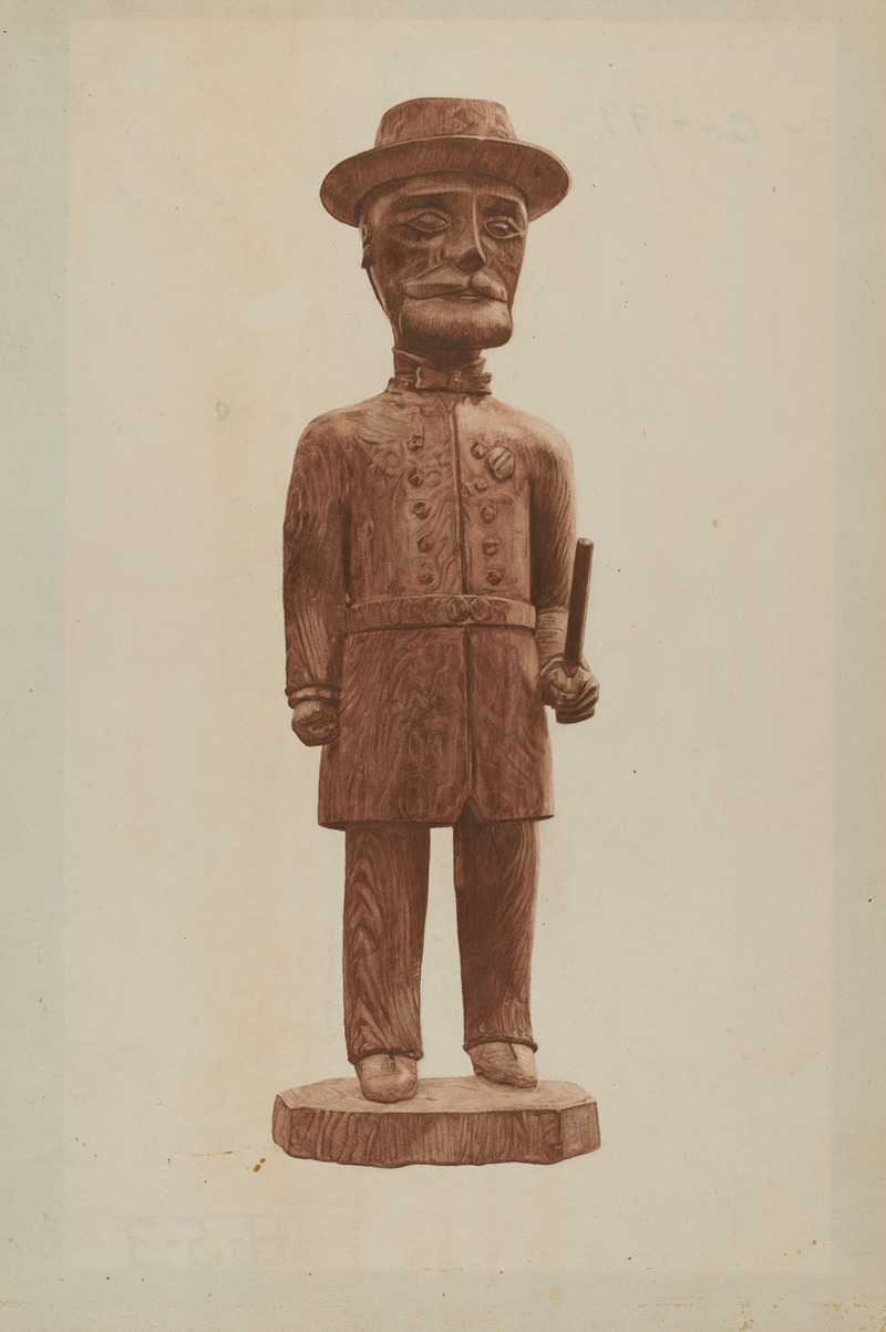 Mildred E. Bent - Carved Policeman