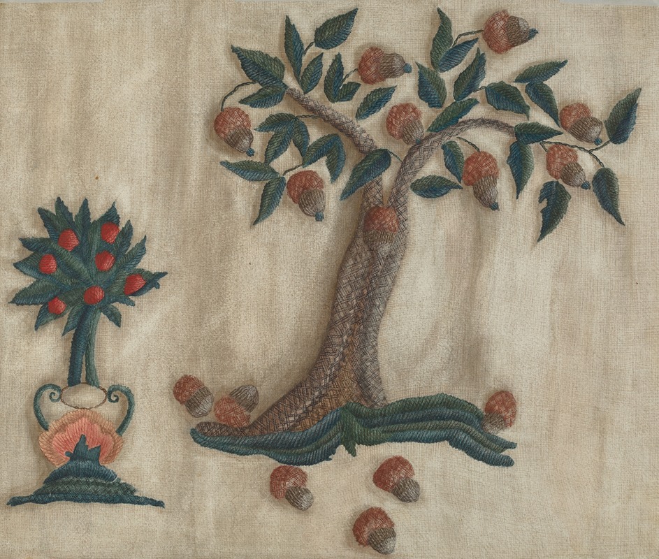 Mildred E. Bent - Embroidered Bed Hanging