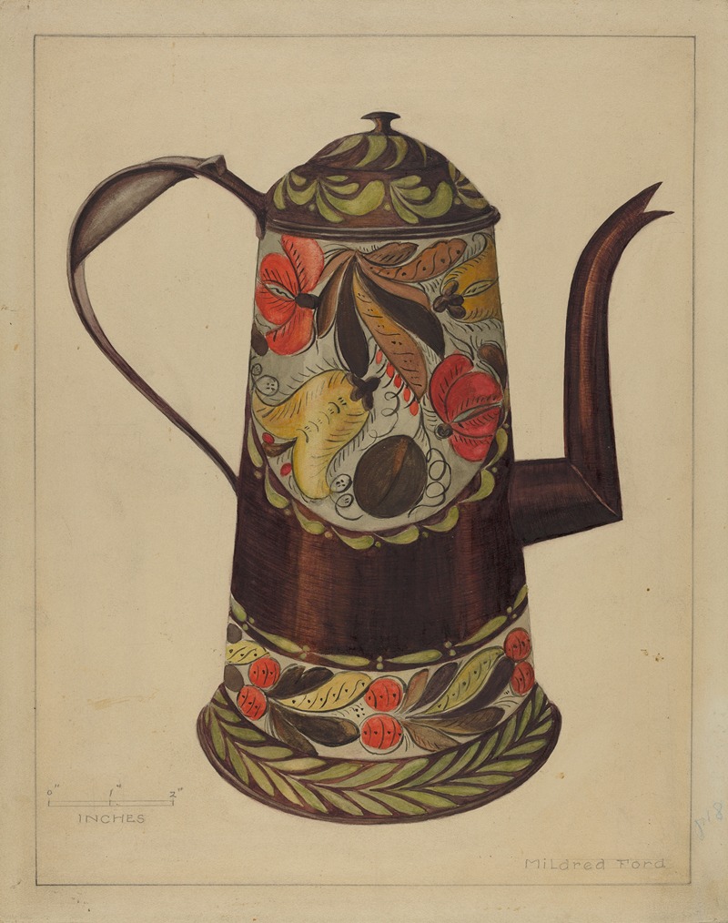 Mildred Ford - Toleware Coffee Pot