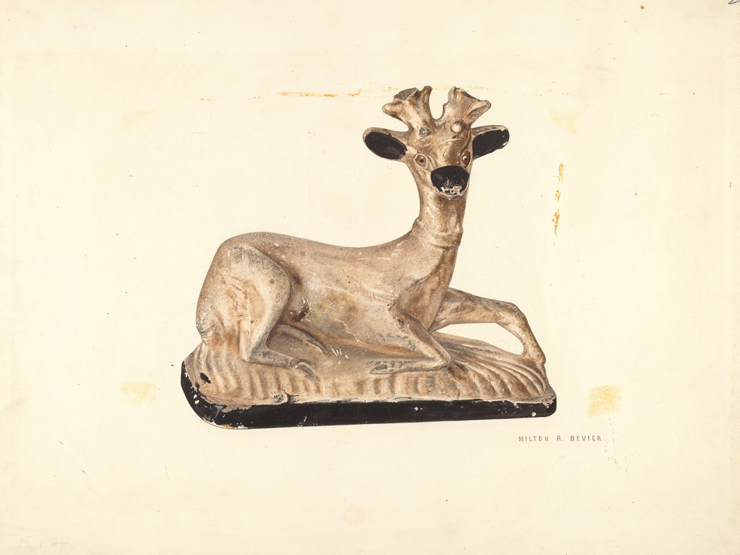 Milton Bevier - Chalkware Deer