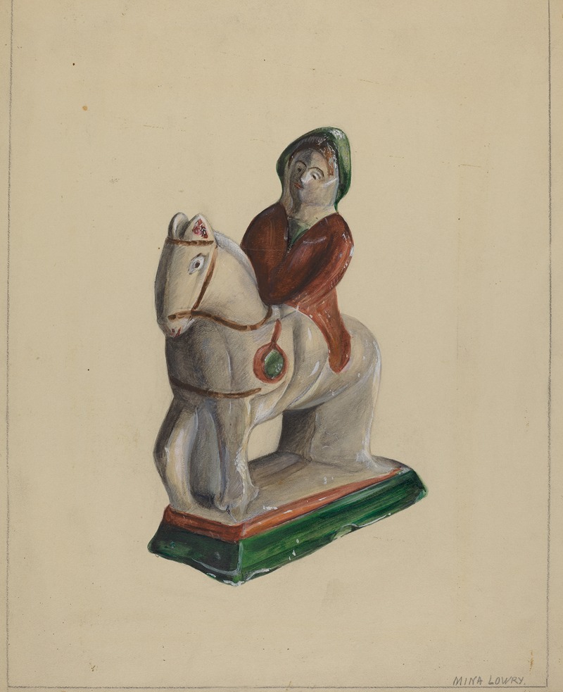 Mina Lowry - Pa. German Chalkware Woman on Horse