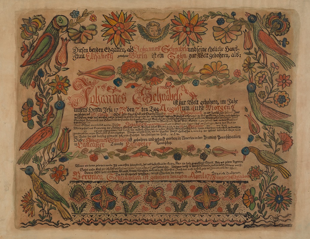 Myra Newswanger - Pa. German Birth Certificate