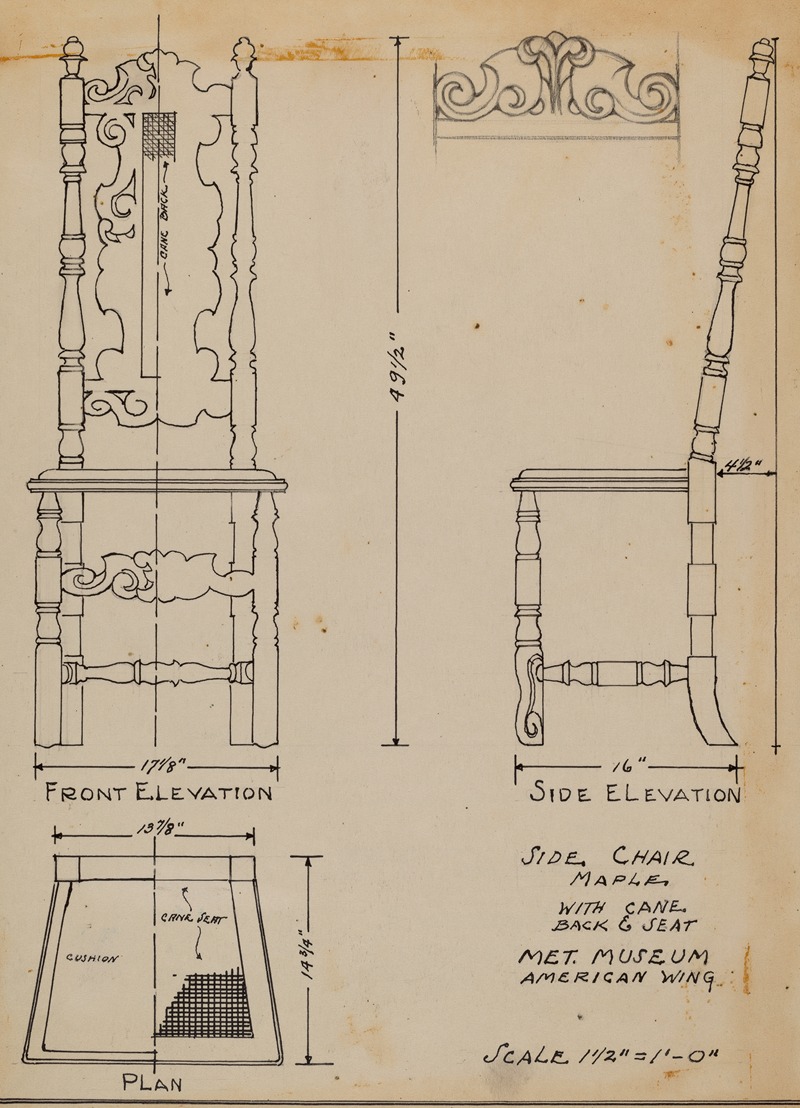 Nicholas Gorid - Side Chair, with Cane Back and Seat