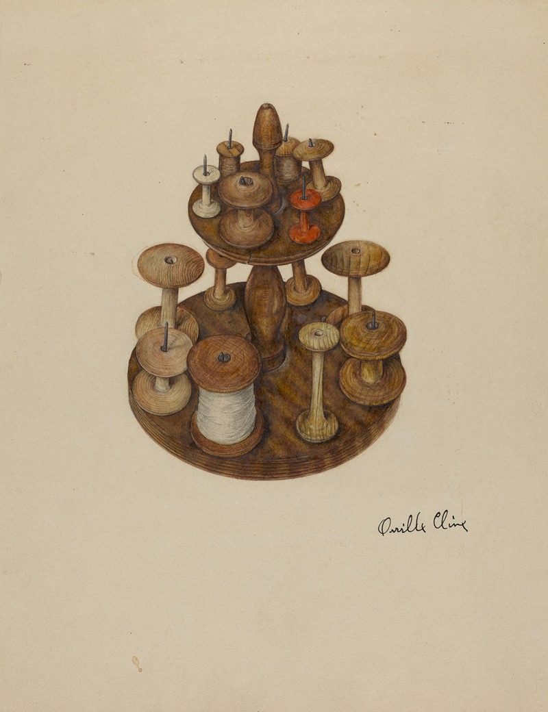 Orville Cline - Shaker Spool Rack and Spools