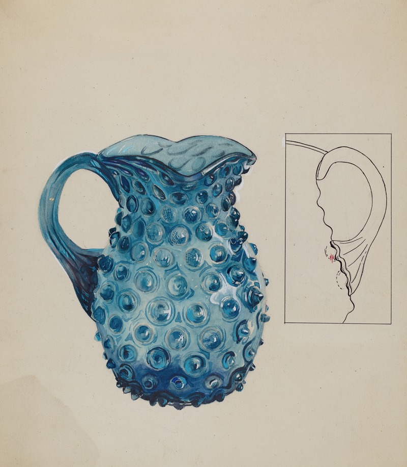 Ralph Atkinson - Blue Hobnail Pitcher