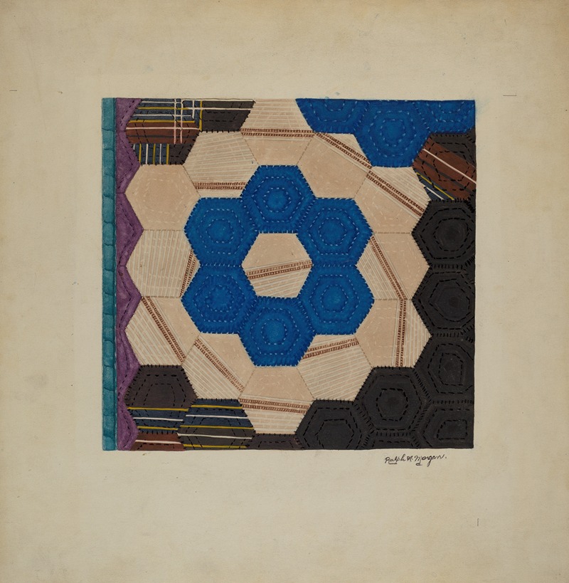 Ralph N. Morgan - Silk Quilt (Hexagonal Pattern)