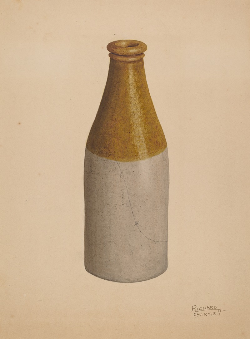 Richard Barnett - Stoneware Ink Bottle or Catsup Bottle