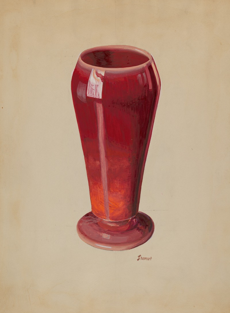 Robert Stewart - Vase (Red Opaque Glass)