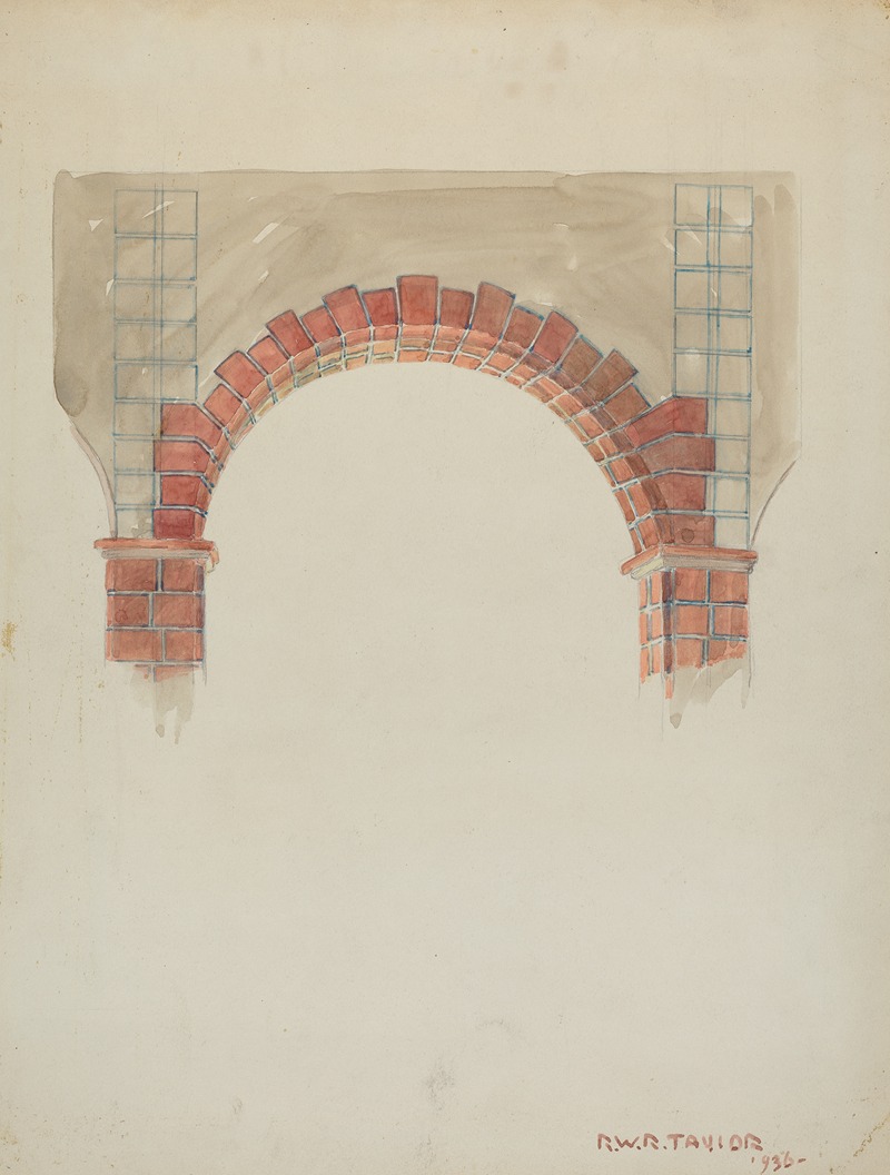 Robert W.R. Taylor - Restoration Drawing – Main Doorway & Arch to Mission House