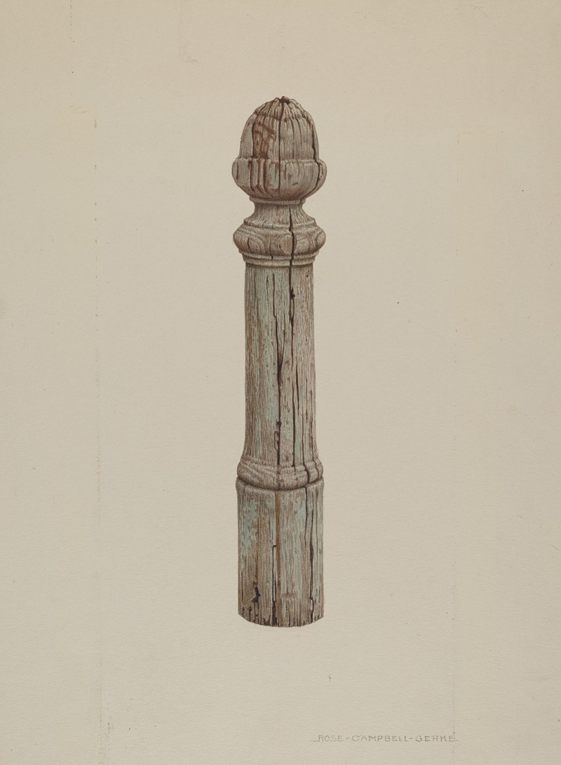 Rose Campbell-Gerke - Carved Wooden Hitching Post