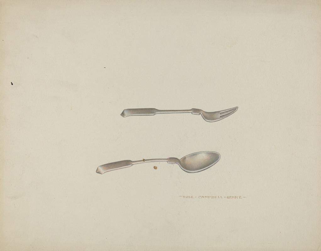 Rose Campbell-Gerke - Silver Baby Spoon and Fork