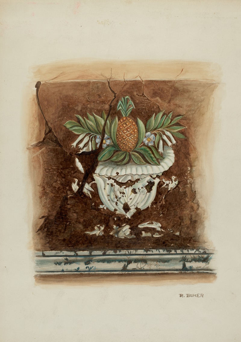 Ruth Buker - Wall Painting, Pineapple Motif