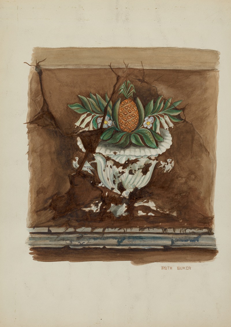 Ruth Buker - Wall Painting, Pineapple