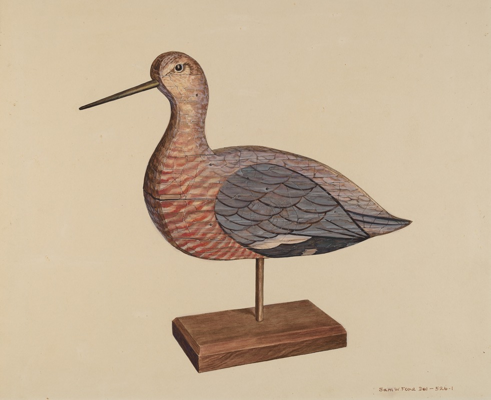 Samuel W. Ford - Decoy (Hudsonian Godwit)