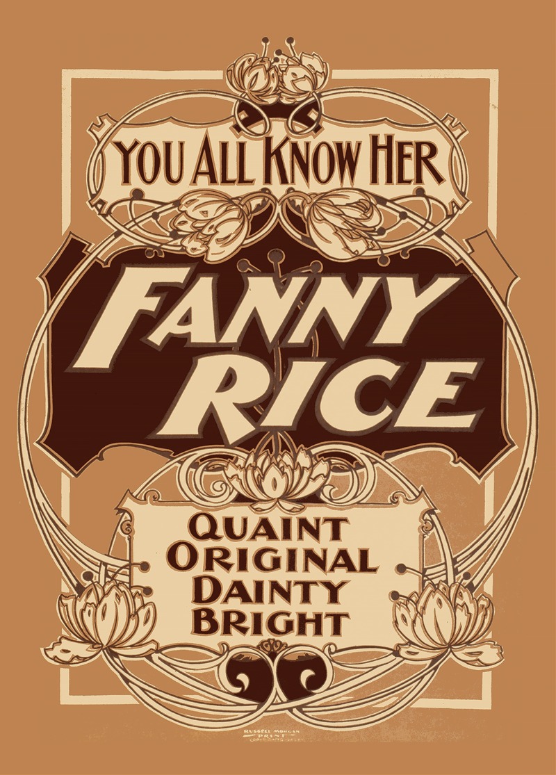Anonymous - You all know her, Fanny Rice quaint, original, dainty, bright.
