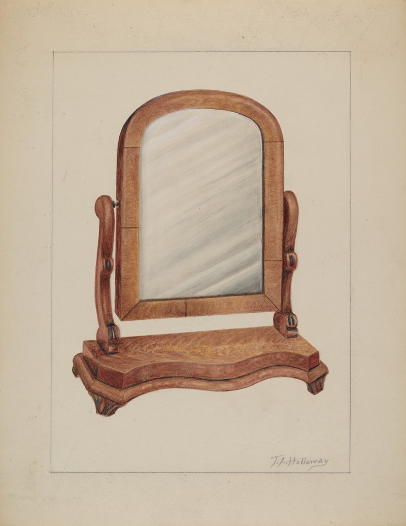 Thomas Holloway - Mirror with Wood Base