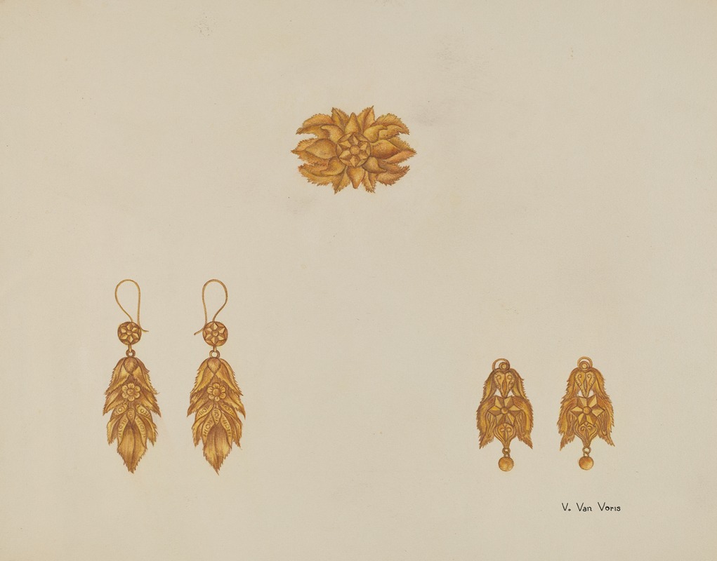 Vera Van Voris - Brooch and Earrings