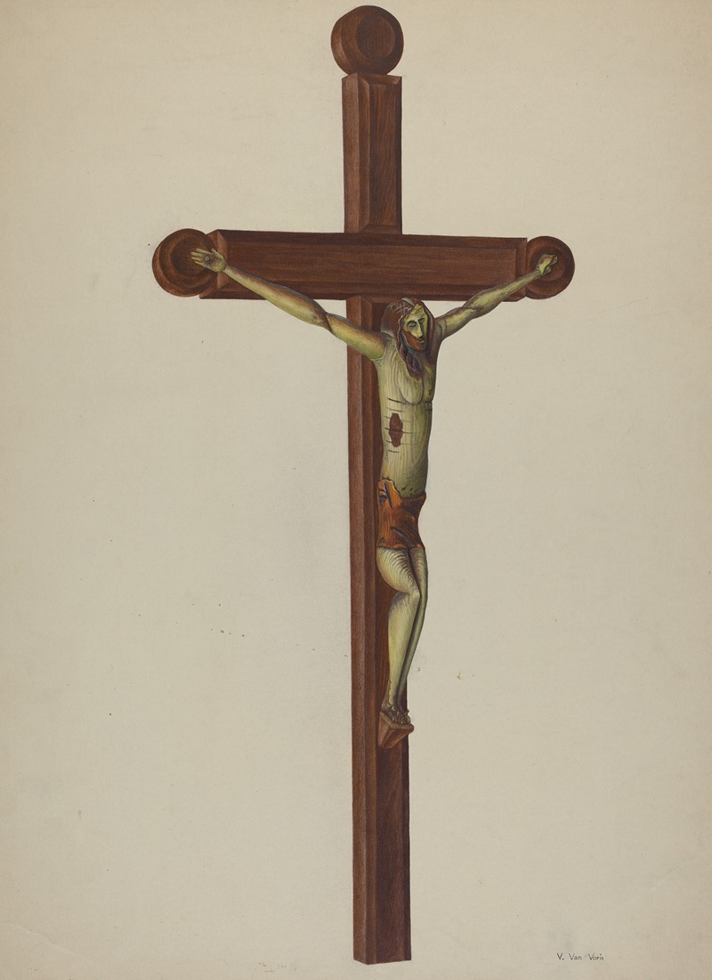 Vera Van Voris - Carved Wooden Crucifix